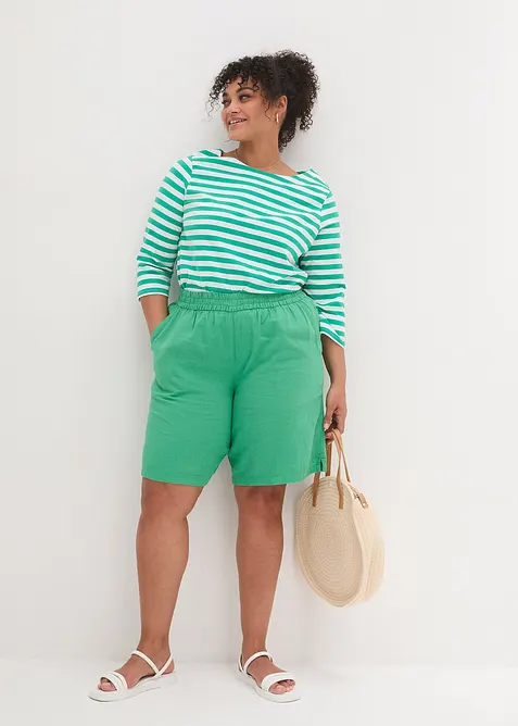 Short en lin mélangé avec taille élastiquée, bonprix