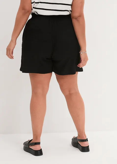 Short en jersey texturé à taille haute élastiquée, bonprix