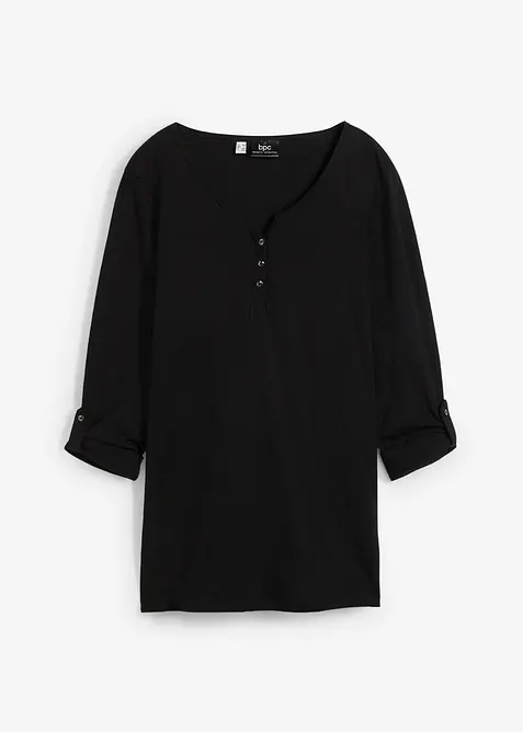 Shirt mit Knopfleiste aus reiner Bio-Baumwolle, bonprix