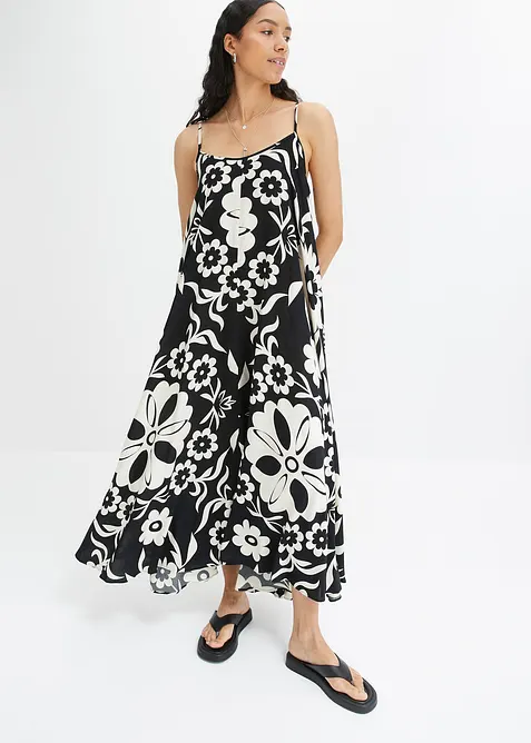 weites Trägerkleid aus fließender Viskose, bonprix