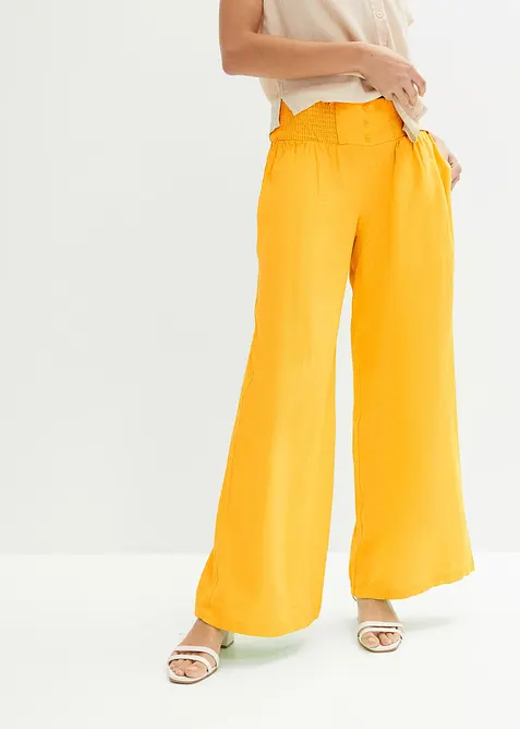 Pantalon large et léger en lin mélangé, bonprix