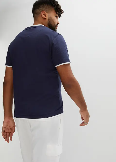 2 in 1 Shirt, Kurzarm (2er Pack), bonprix