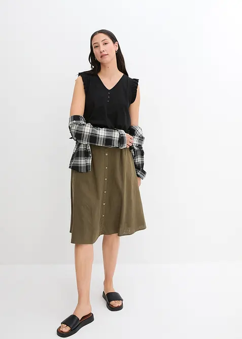 Karierte Hemdbluse aus reiner Baumwolle, bonprix