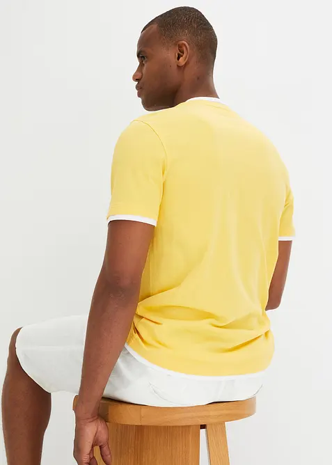 Henleyshirt, Kurzarm (2er Pack) aus reiner Bio-Baumwolle, bonprix