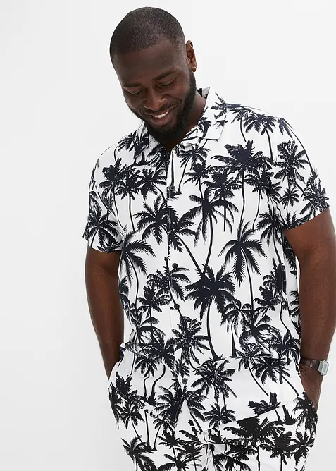 Chemise manches courtes Slim en viscose, bonprix