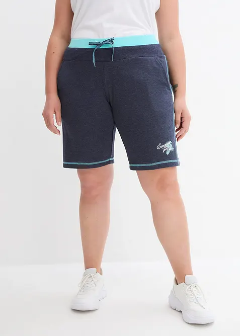 Short en molleton de coton m&eacute;lang&eacute;, bonprix