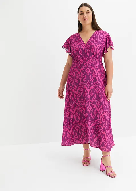 Robe portefeuille imprim&eacute;e, bonprix