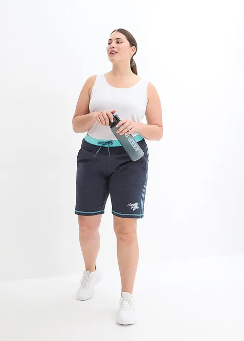 Short en molleton de coton m&eacute;lang&eacute;, bonprix