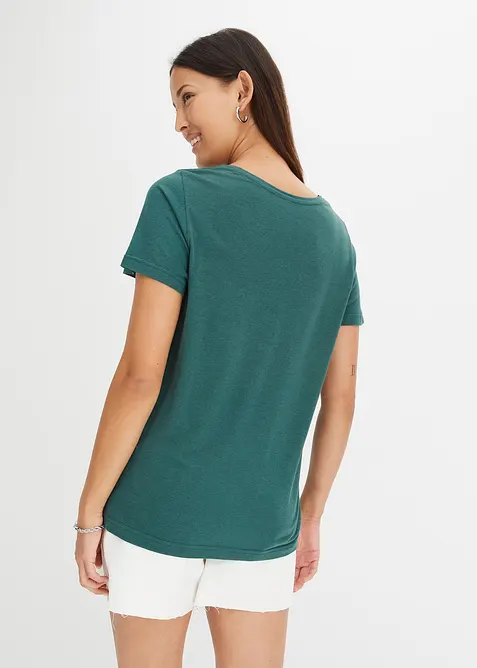 T-shirt &agrave; encolure boutonn&eacute;e, bonprix
