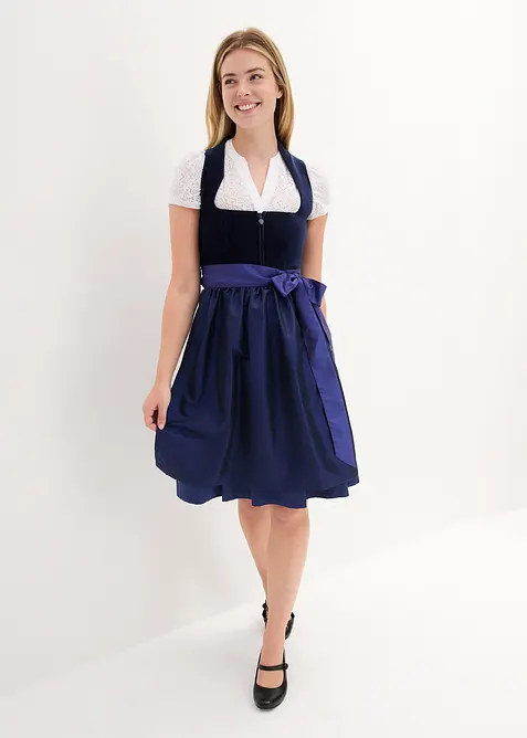 Dirndl mit Samt-Mieder und Satin-Sch&uuml;rze (2-tlg.Set), bonprix