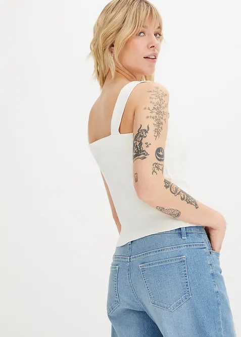 Lot de 2 tops en coton côtelé, bonprix