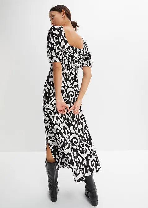 Kleid aus Jersey-Crêpe mit langem Schlitz, bonprix