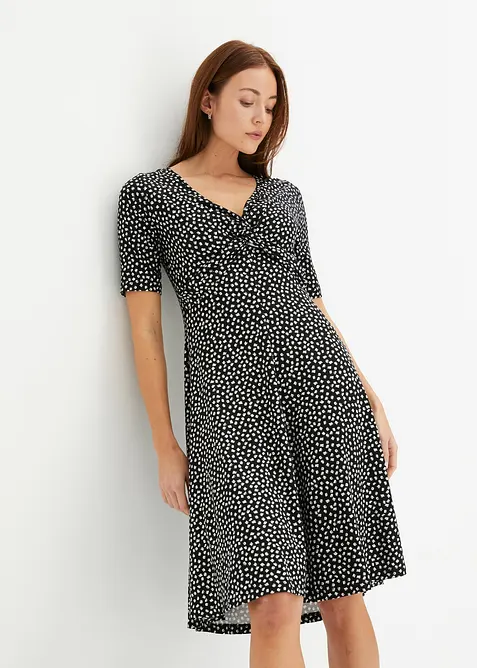 Robe en jersey imprim&eacute; avec drap&eacute;, bonprix