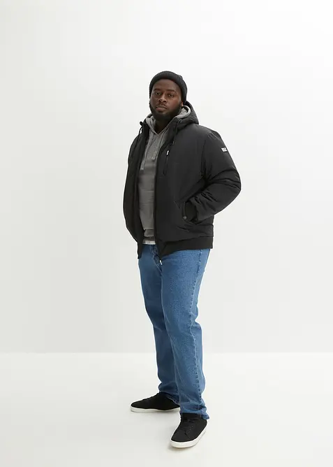 Winter-Steppjacke in Blousonform mit Kapuze, bonprix