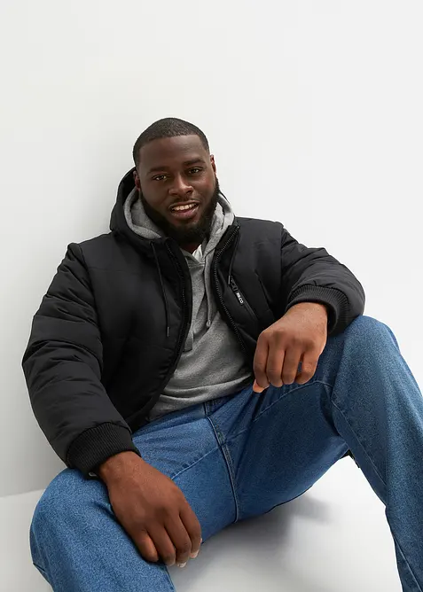 Winter-Steppjacke in Blousonform mit Kapuze, bonprix