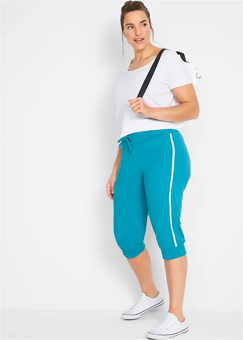 Lot de 2 pantalons de jogging en coton, longueur 3/4, bonprix