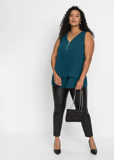 Top en viscose à encolure zippée, bonprix