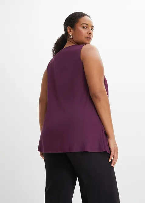 Top en viscose &agrave; encolure zipp&eacute;e, bonprix