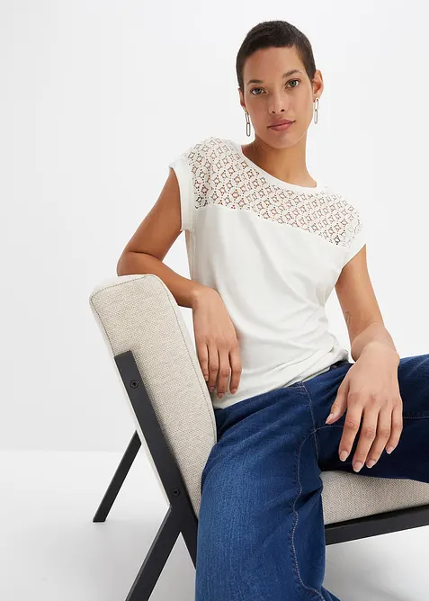 T-shirt à dentelle, bonprix