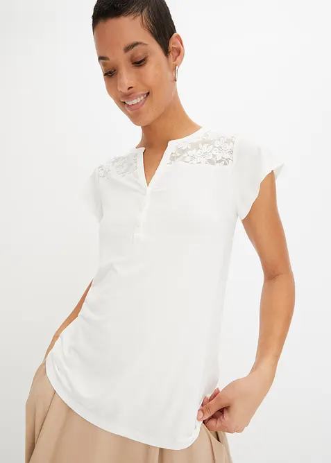 Henleyshirt aus Viskose-Mix, bonprix