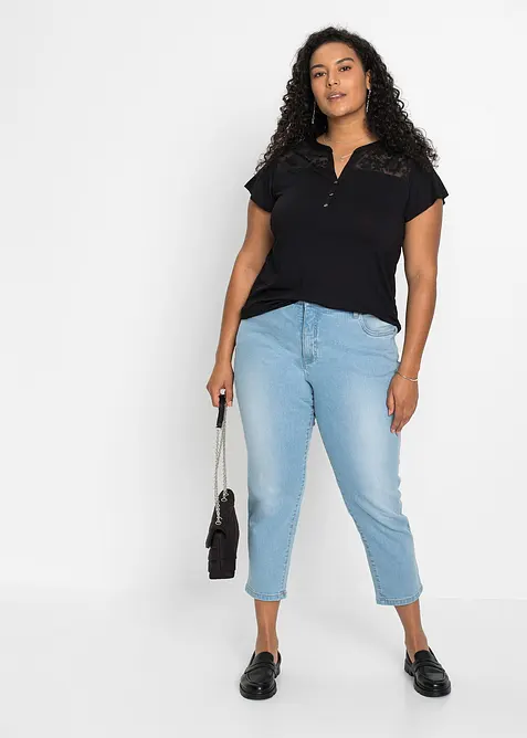 Henleyshirt aus Viskose-Mix, bonprix