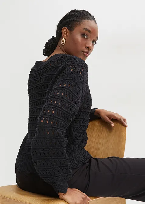 Cardigan ajouré 100% coton, bonprix