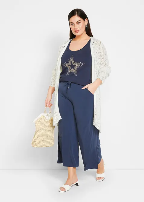 Ajour Longstrickjacke, bonprix