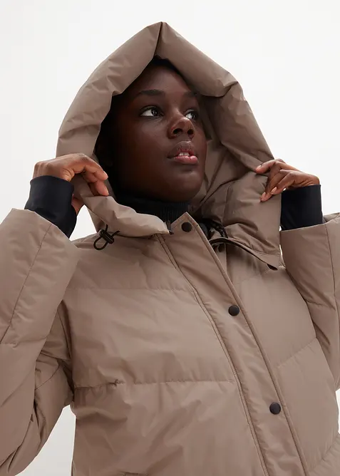 wasserabweisender Daunenmantel mit bedrucktem Innenfutter, bonprix