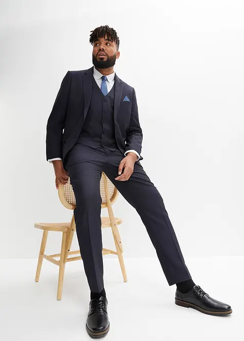 Anzug mit Weste und Krawatte (4-tlg.Set), Slim Fit, bonprix