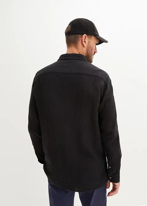 Chemise manches longues en gaze 100% coton, bonprix