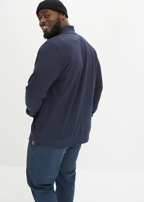 Sweat zippé à col montant et détails enduits, bonprix