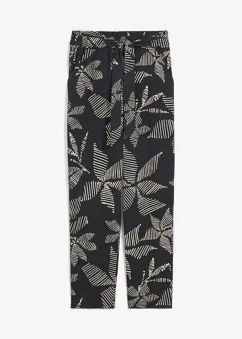 Pantalon taille élastiquée avec lien à nouer, bonprix