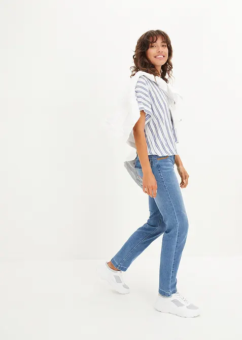 Crinkle Bluse aus flie&szlig;ender Viskose, bonprix