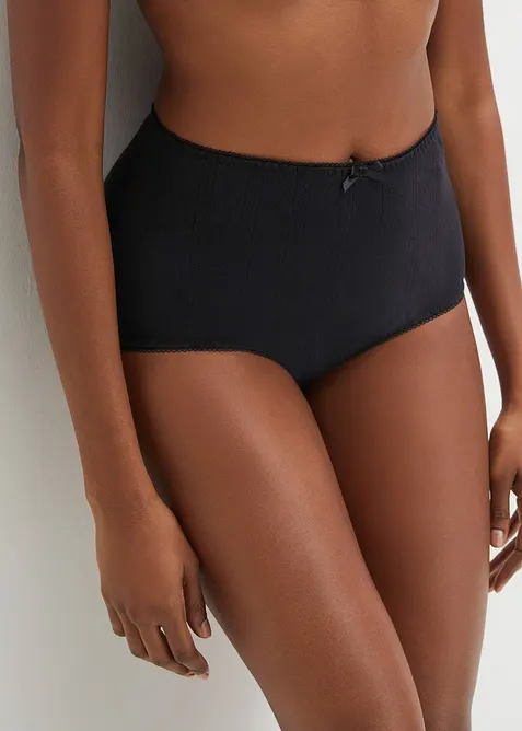 Lot de 4 slips taille haute en coton l&eacute;ger, bonprix