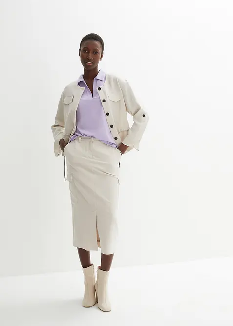 Shirt mit offenem Polokragen, bonprix