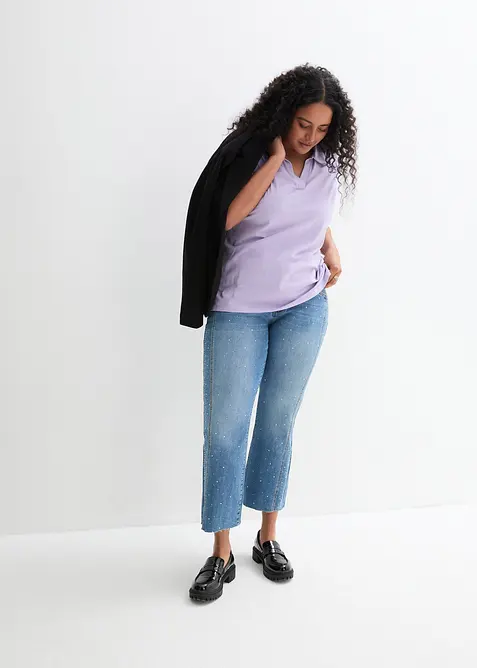 Shirt mit offenem Polokragen, bonprix