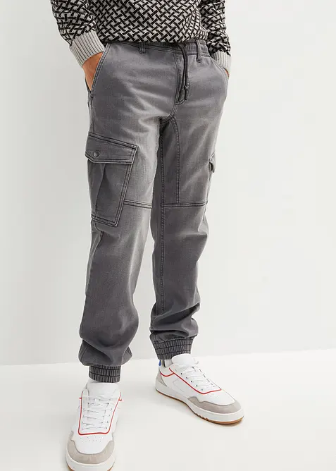 Jean jogger droit avec poches cargo, Regular, bonprix