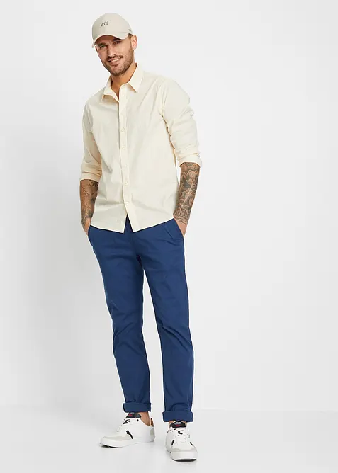 Pantalon droit taille &eacute;lastiqu&eacute;e, slim, bonprix