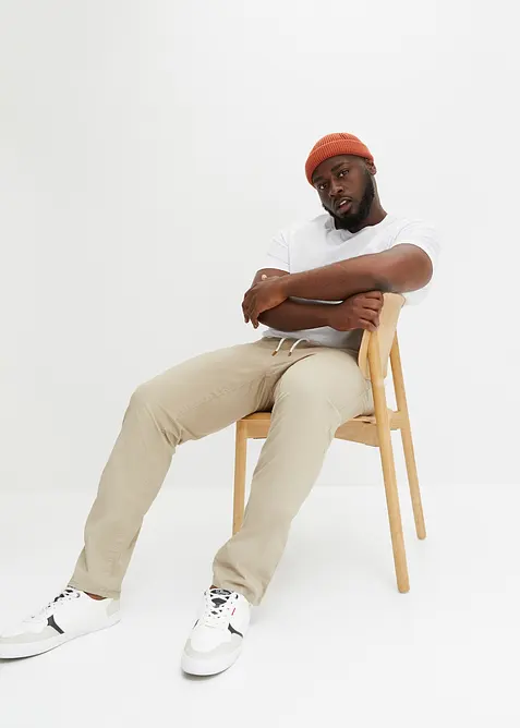 Pantalon droit taille élastiquée, Slim Fit, bonprix