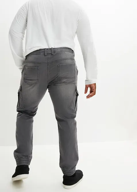 Jean jogger droit avec poches cargo, Regular, bonprix