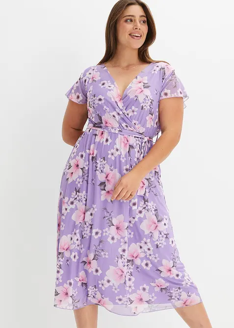 Robe midi imprim&eacute;e en mesh, bonprix