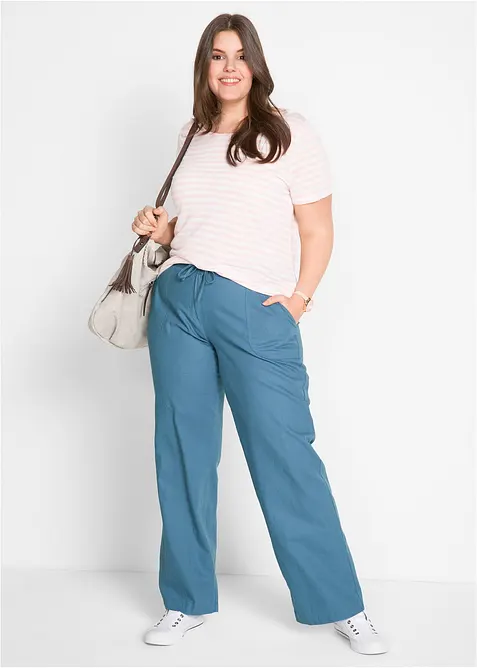 Leinen-Hose mit weitem Bein, bonprix