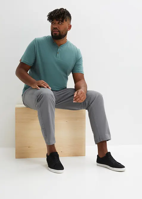 Lot de 2 T-shirts col tunisien 100 % coton, bonprix