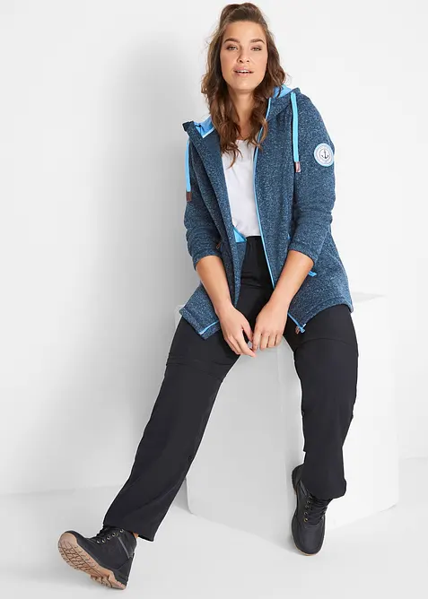 Strickfleecejacke mit Kapuze, bonprix