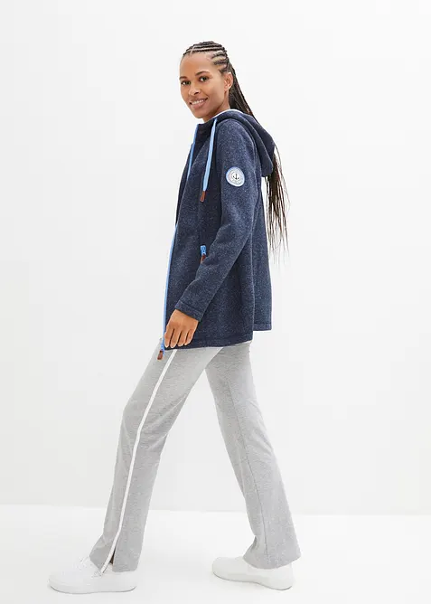 Strickfleecejacke mit Kapuze, bonprix