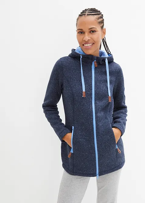 Strickfleecejacke mit Kapuze, bonprix