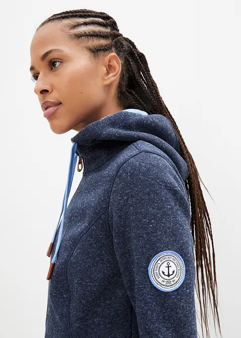 Strickfleecejacke mit Kapuze, bonprix