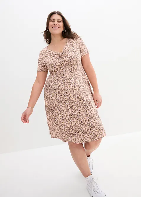 Robe en jersey longueur genou en viscose mélangée, bonprix