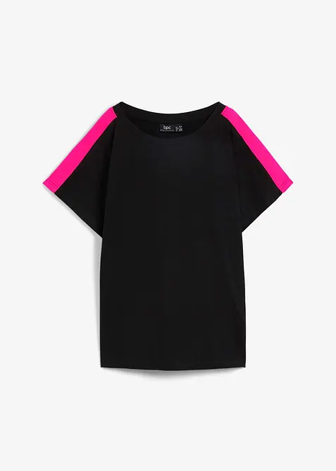 Oversize T-Shirt mit Neonstreifen aus reiner Bio-Baumwolle, bonprix