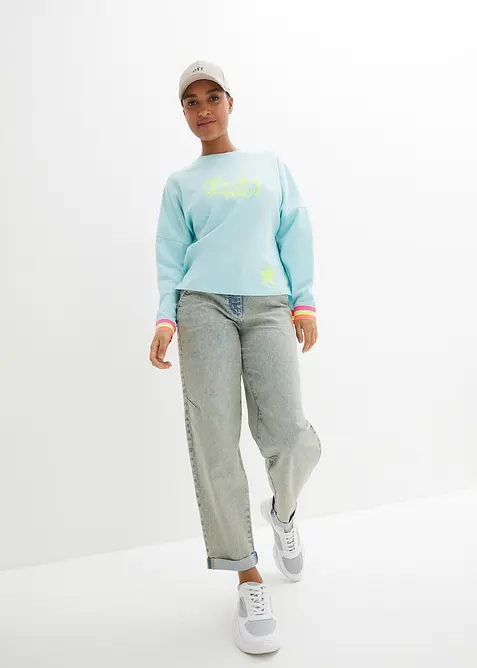 Sweatshirt mint bunten B&uuml;ndchen, bonprix